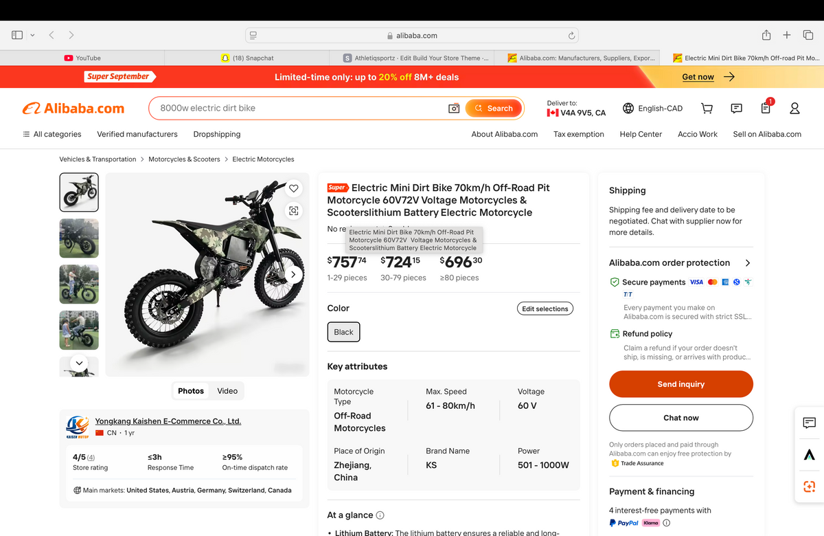 Electric Mini Dirt Bike - Black