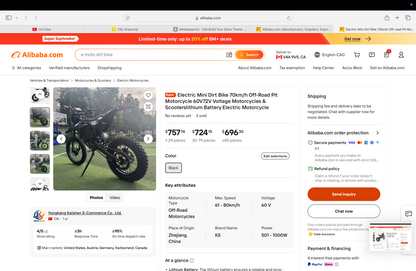 Electric Mini Dirt Bike - rider view