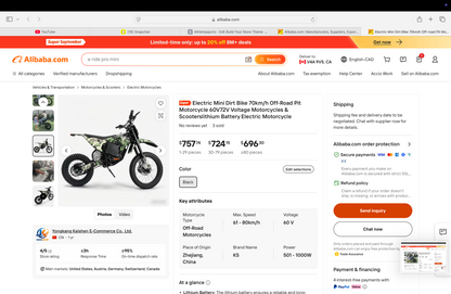 Electric Mini Dirt Bike - Camo