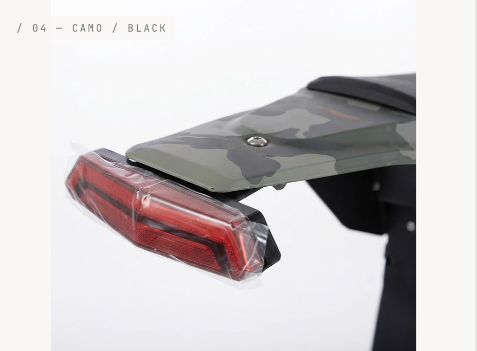 Electric Mini Dirt Bike Camo — taillight detail