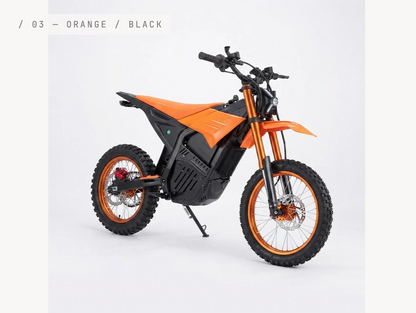 Electric Dirt Bike Orange & Black — 03 rear three-quarter