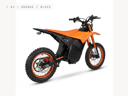 Electric Dirt Bike Orange & Black — 04 rear view